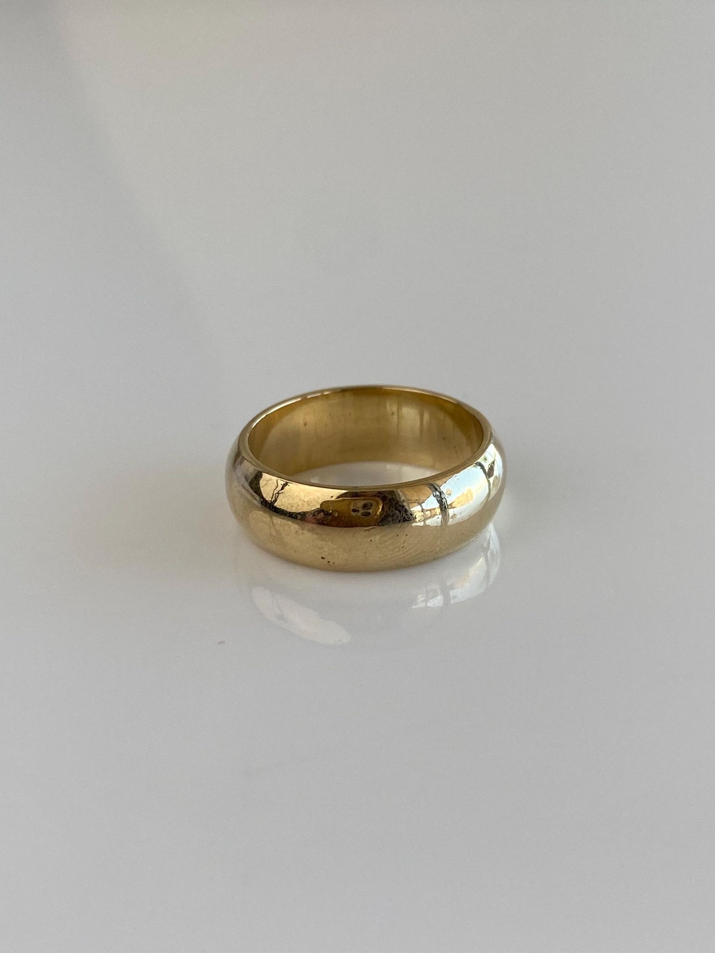 Vintage Solid 10k Yellow Gold Wide Ring Band - Size 4.5