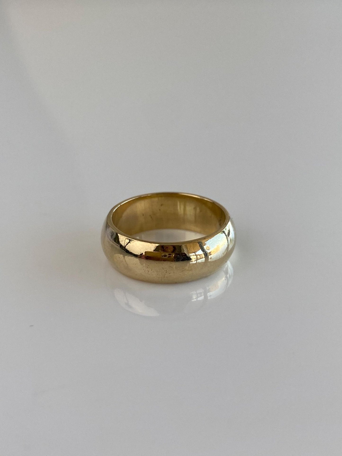 Vintage Solid 10k Yellow Gold Wide Ring Band - Size 4.5