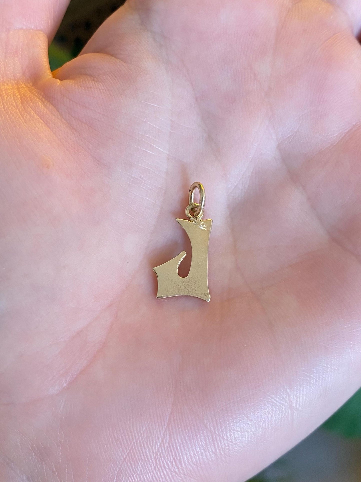 Vintage Solid 14k Yellow Gold Initial 'J' Charm