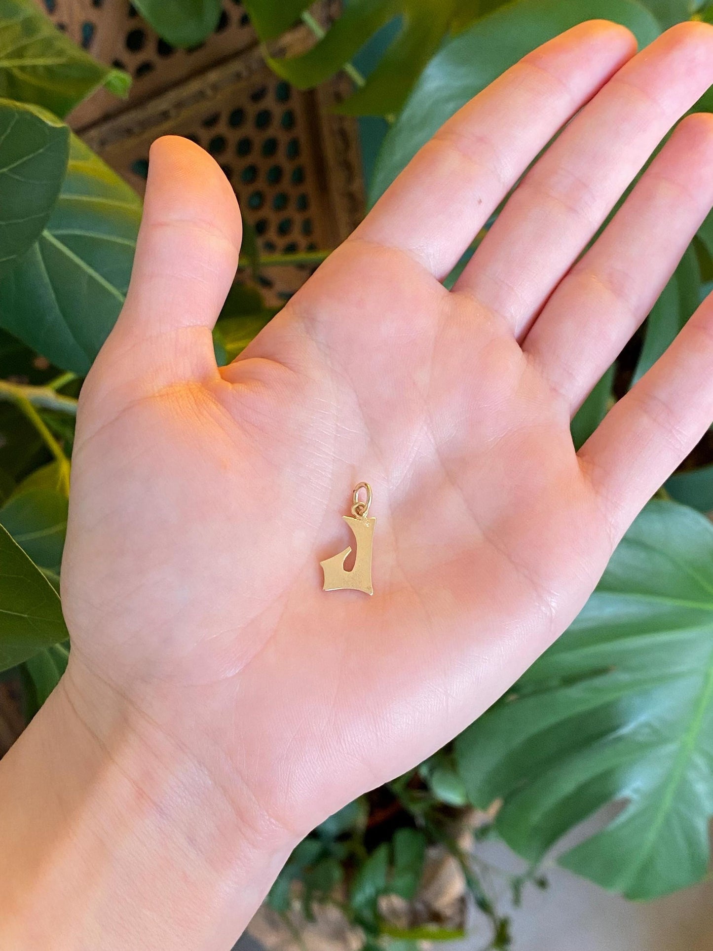 Vintage Solid 14k Yellow Gold Initial 'J' Charm