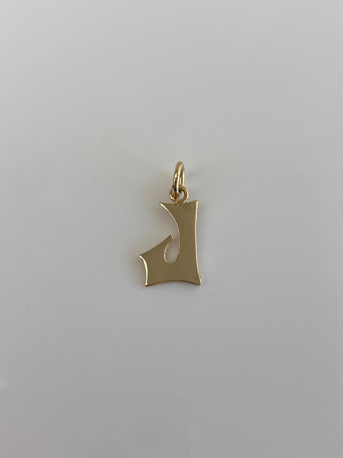 Vintage Solid 14k Yellow Gold Initial 'J' Charm