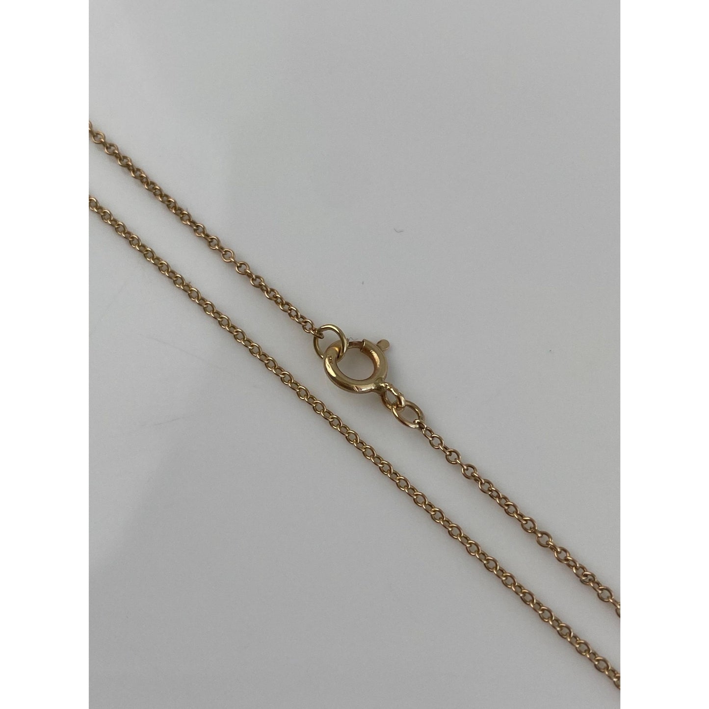 Vintage Solid 14k Yellow Gold Dainty Rolo Chain Necklace - 15.5 inches