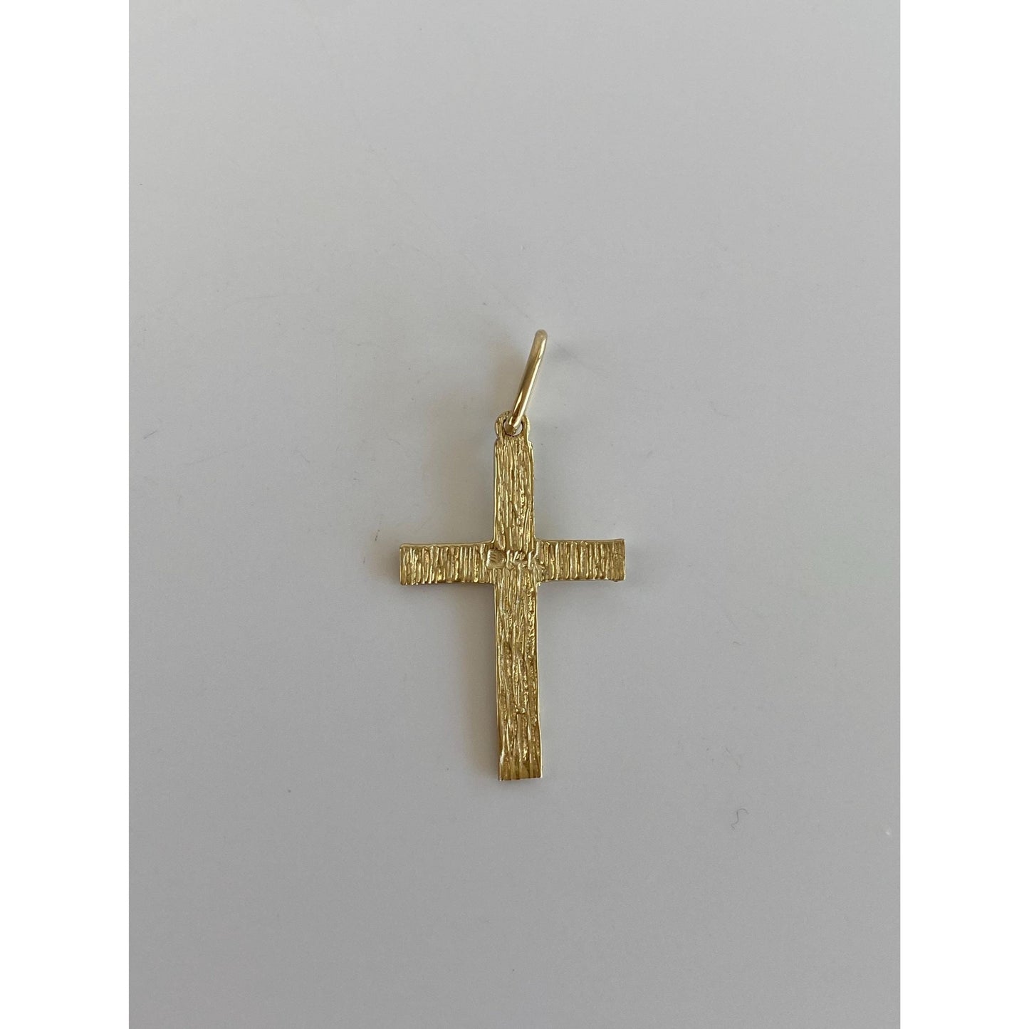 Vintage Solid 14k Yellow Gold Diamond Cut Cross Charm
