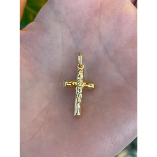 Vintage 18k Yellow Gold Crucifix Cross Charm