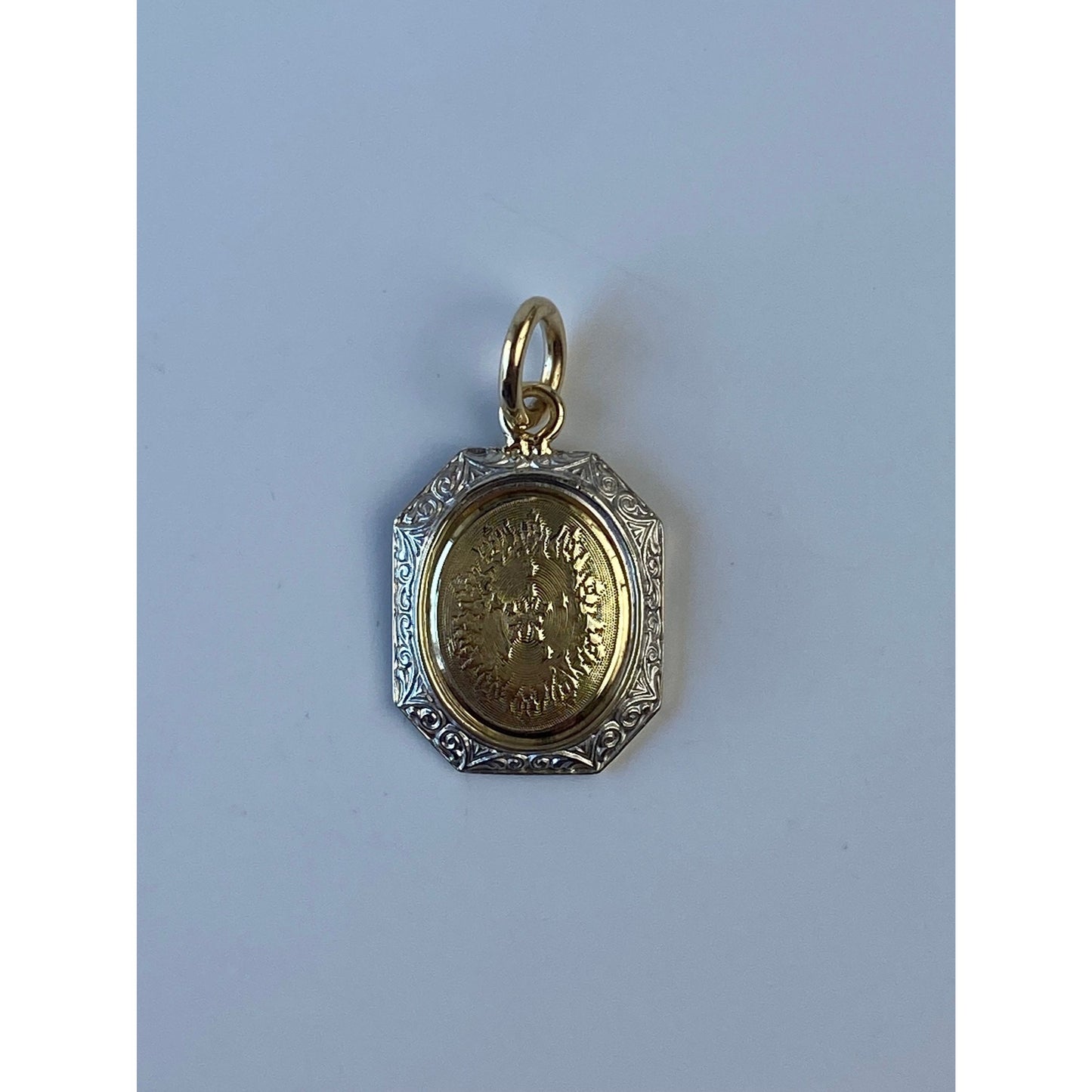 Vintage Solid 14k Yellow Gold & Sterling Silver Cufflink Conversion Charm