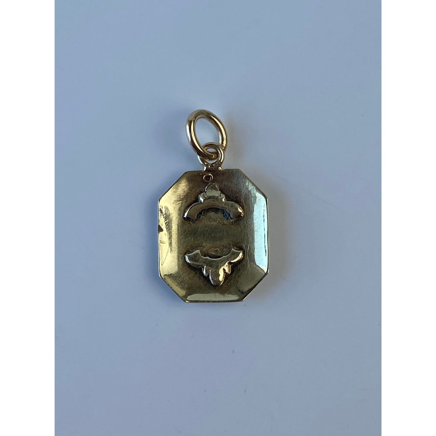 Vintage Solid 14k Yellow Gold & Sterling Silver Cufflink Conversion Charm