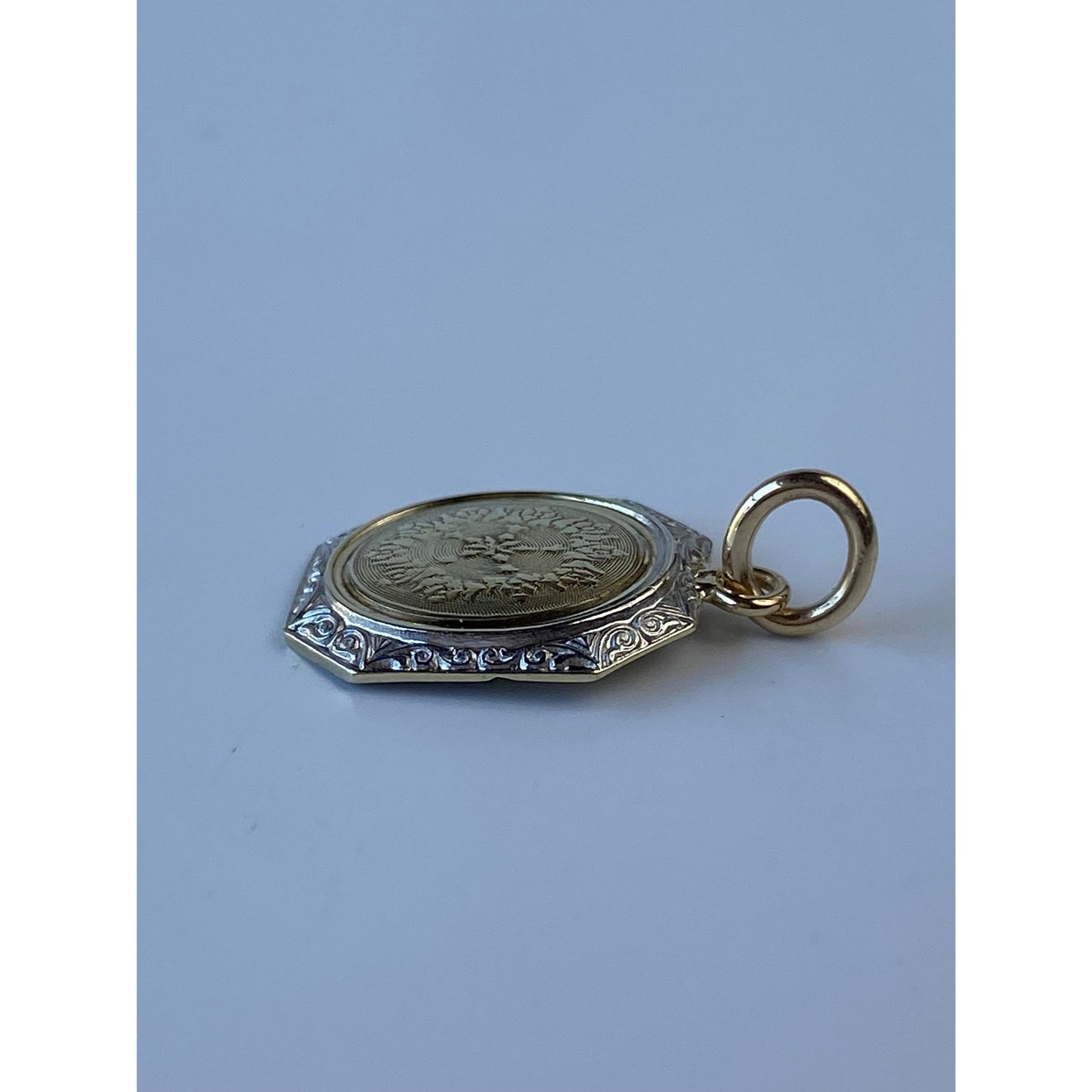 Vintage Solid 14k Yellow Gold & Sterling Silver Cufflink Conversion Charm