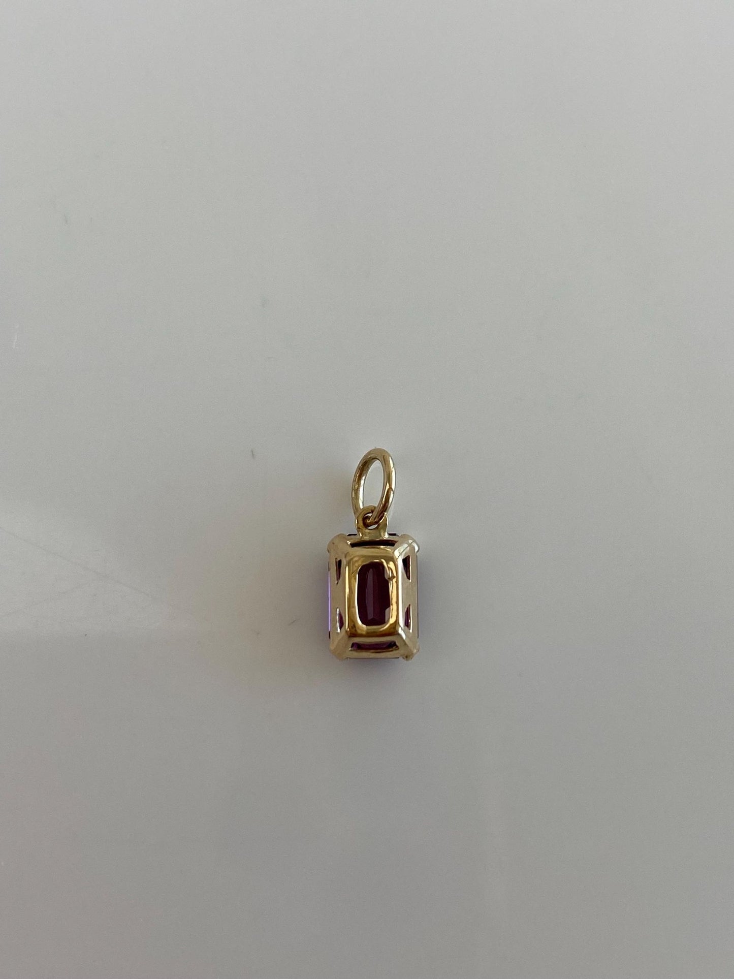 Vintage Solid 9k Rosey Gold Purple Cubic Zirconia Charm