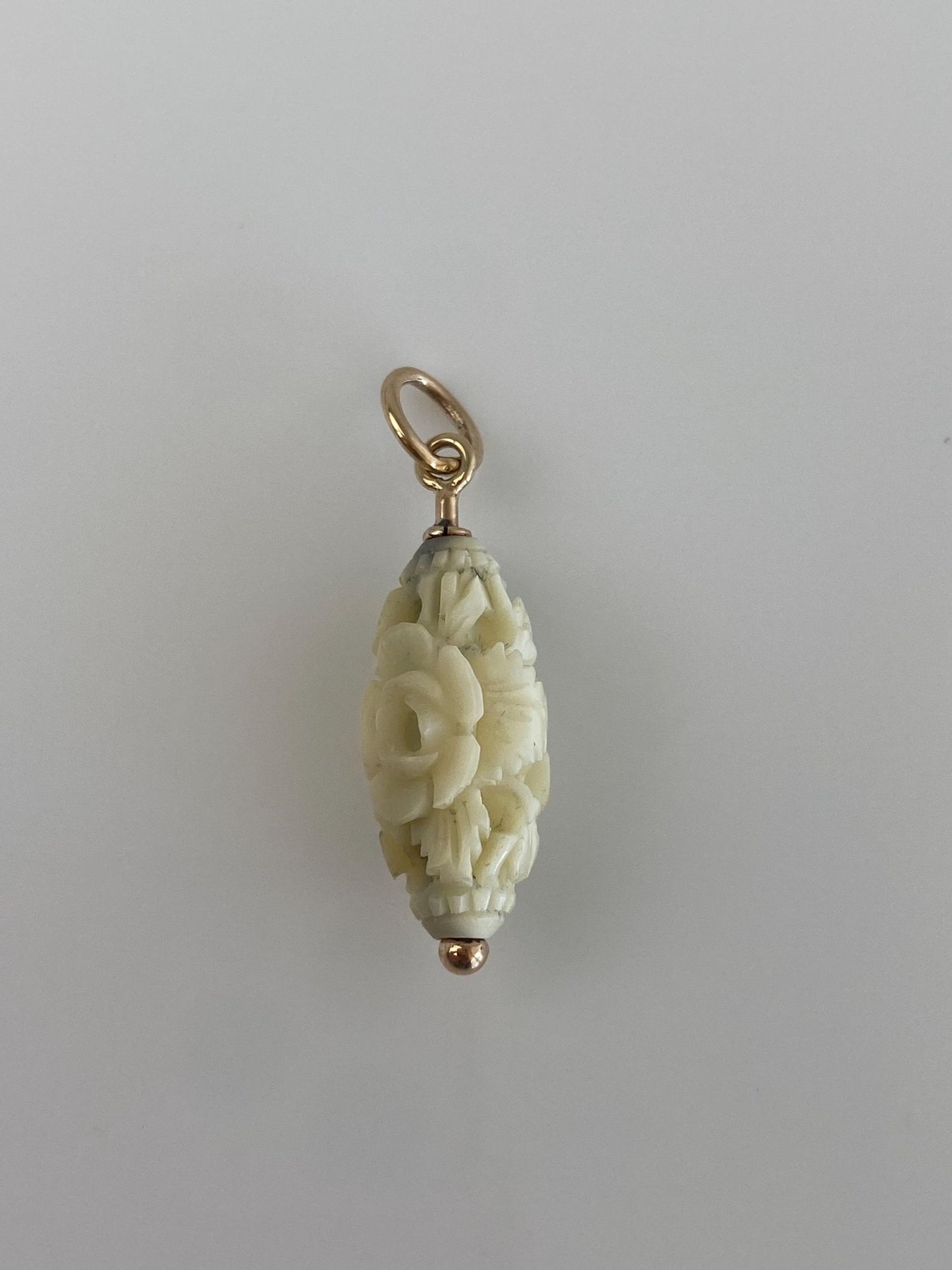 Vintage Solid 10k Yellow Gold Carved Floral Charm - Fine Estate Jewelry - Real Genuine Gold