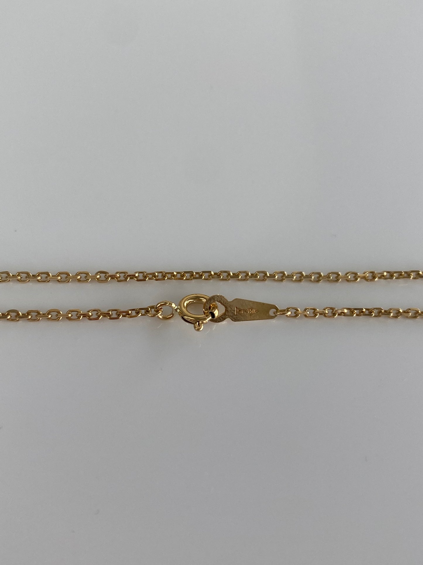 Vintage Solid 18k Yellow Gold Biker Link Chain Necklace - 17.5 inches