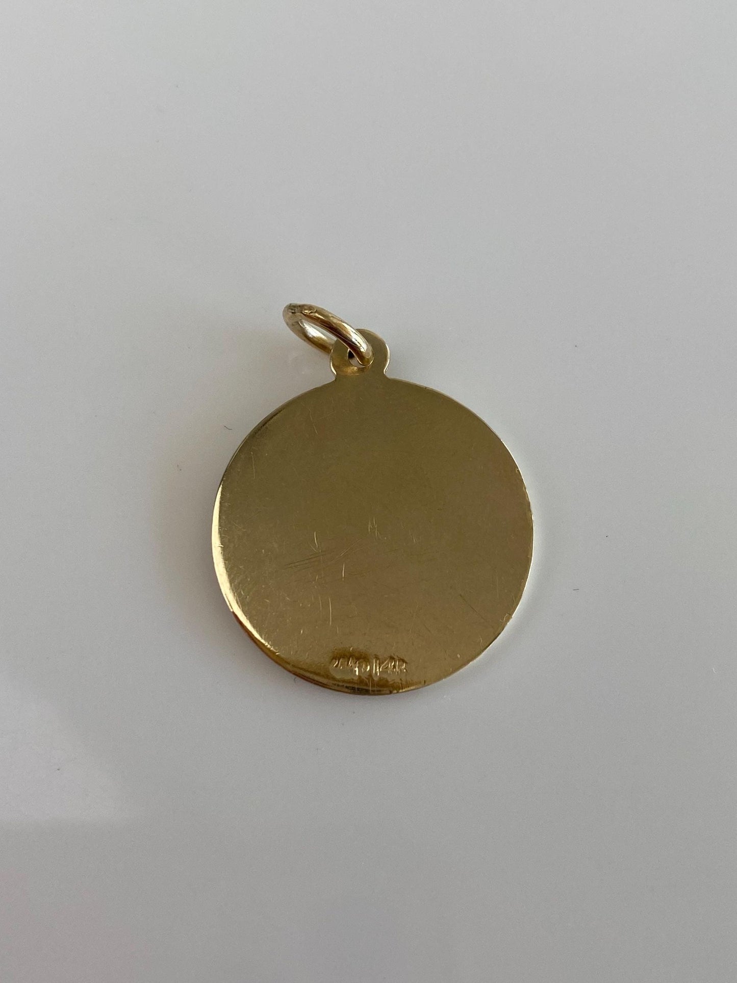 Vintage Solid 14k Yellow Gold St. Christopher 'Protect Us' Charm