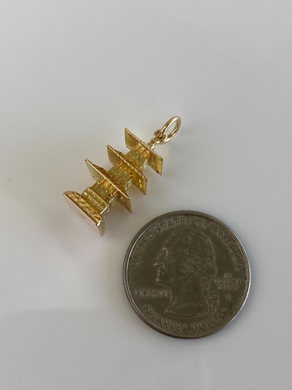 Vintage 14k Yellow Gold Pagoda Charm