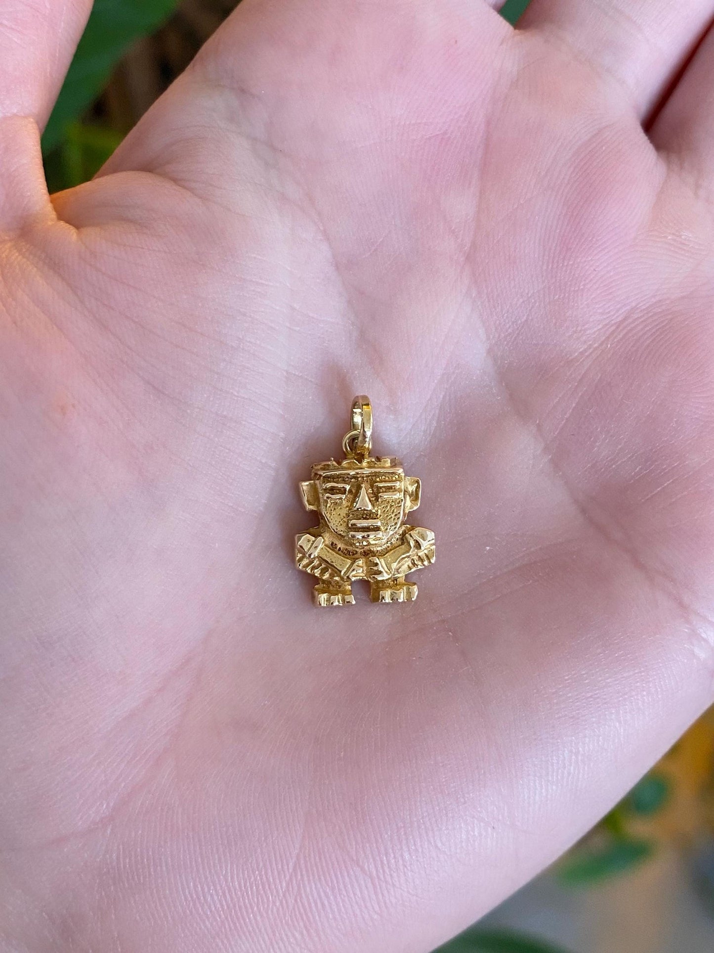 Vintage Solid 14k Yellow Gold Peruvian Charm