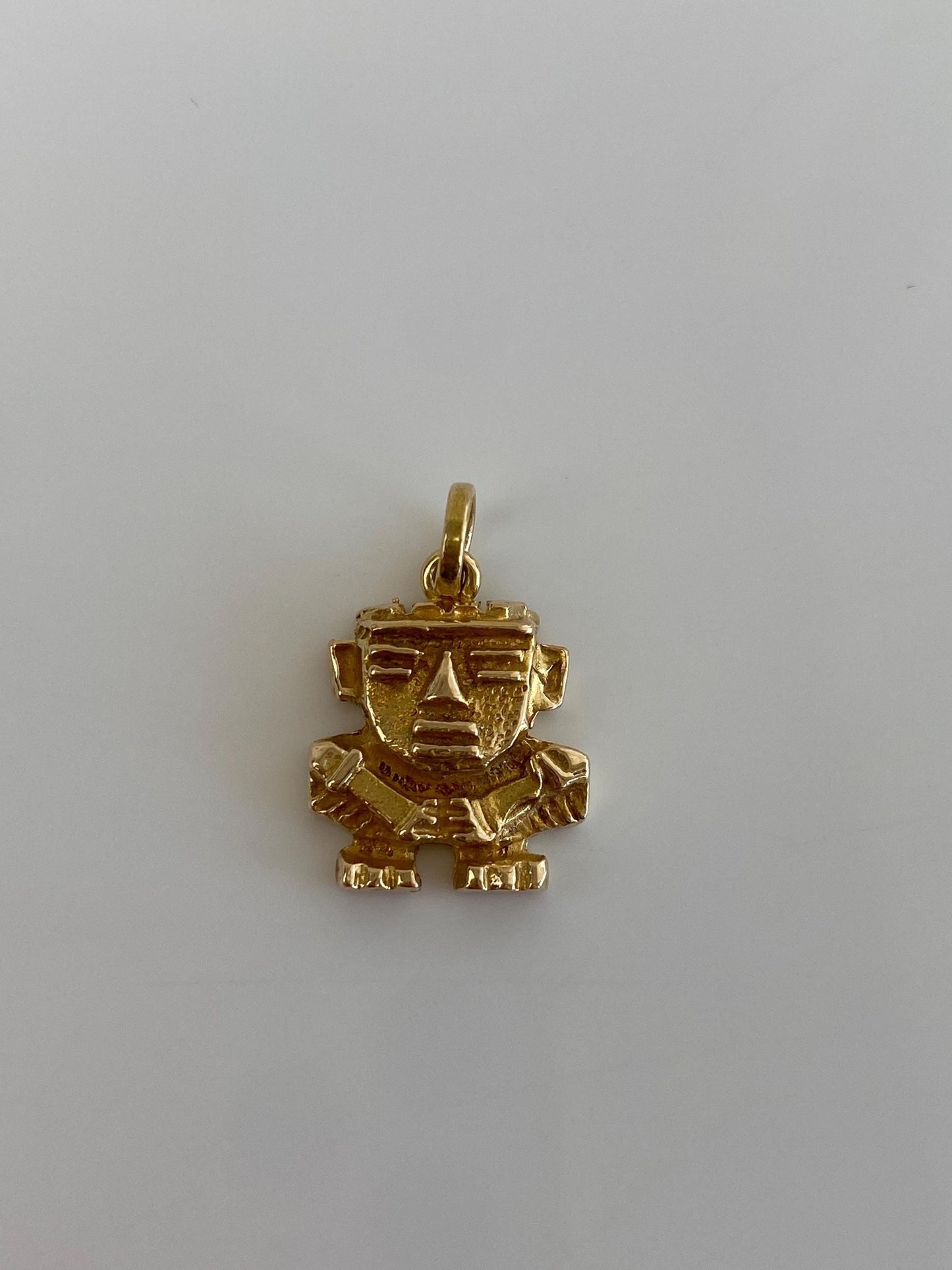 Vintage Solid 14k Yellow Gold Peruvian Charm