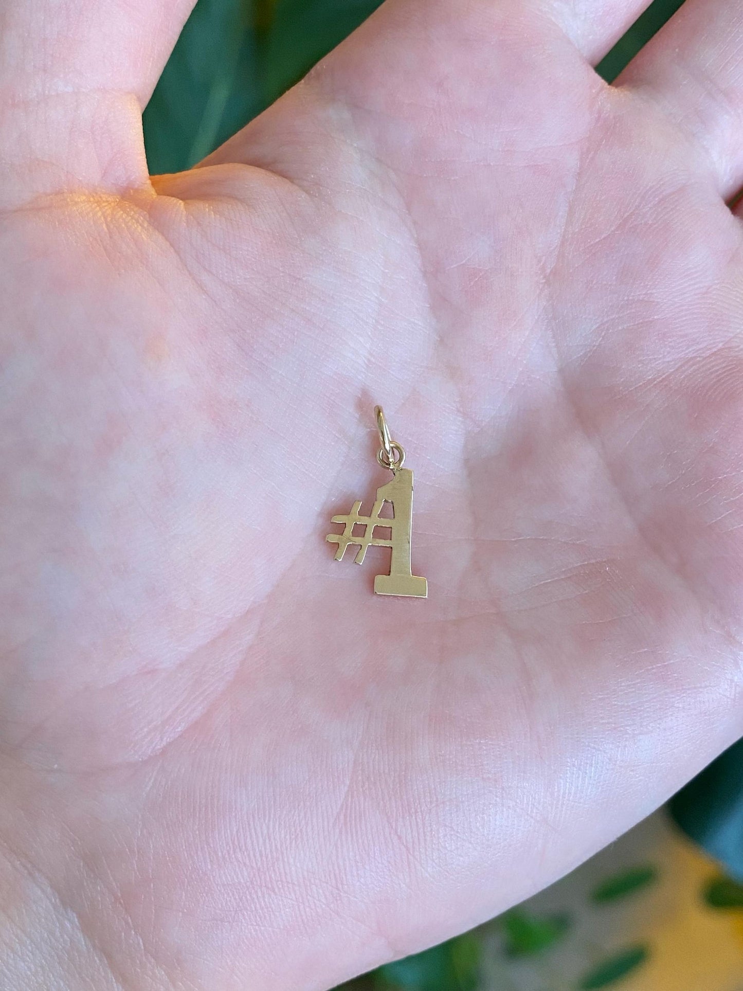 Vintage Solid 14k Yellow Gold #1 Charm
