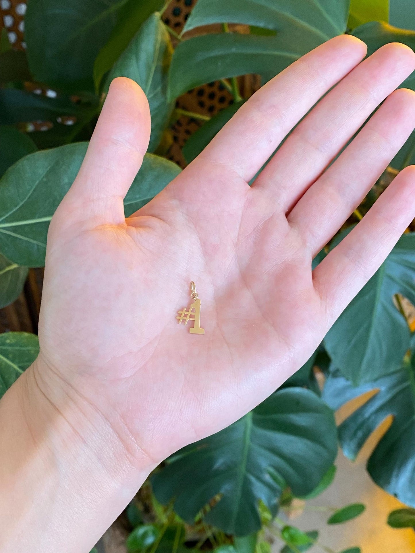 Vintage Solid 14k Yellow Gold #1 Charm