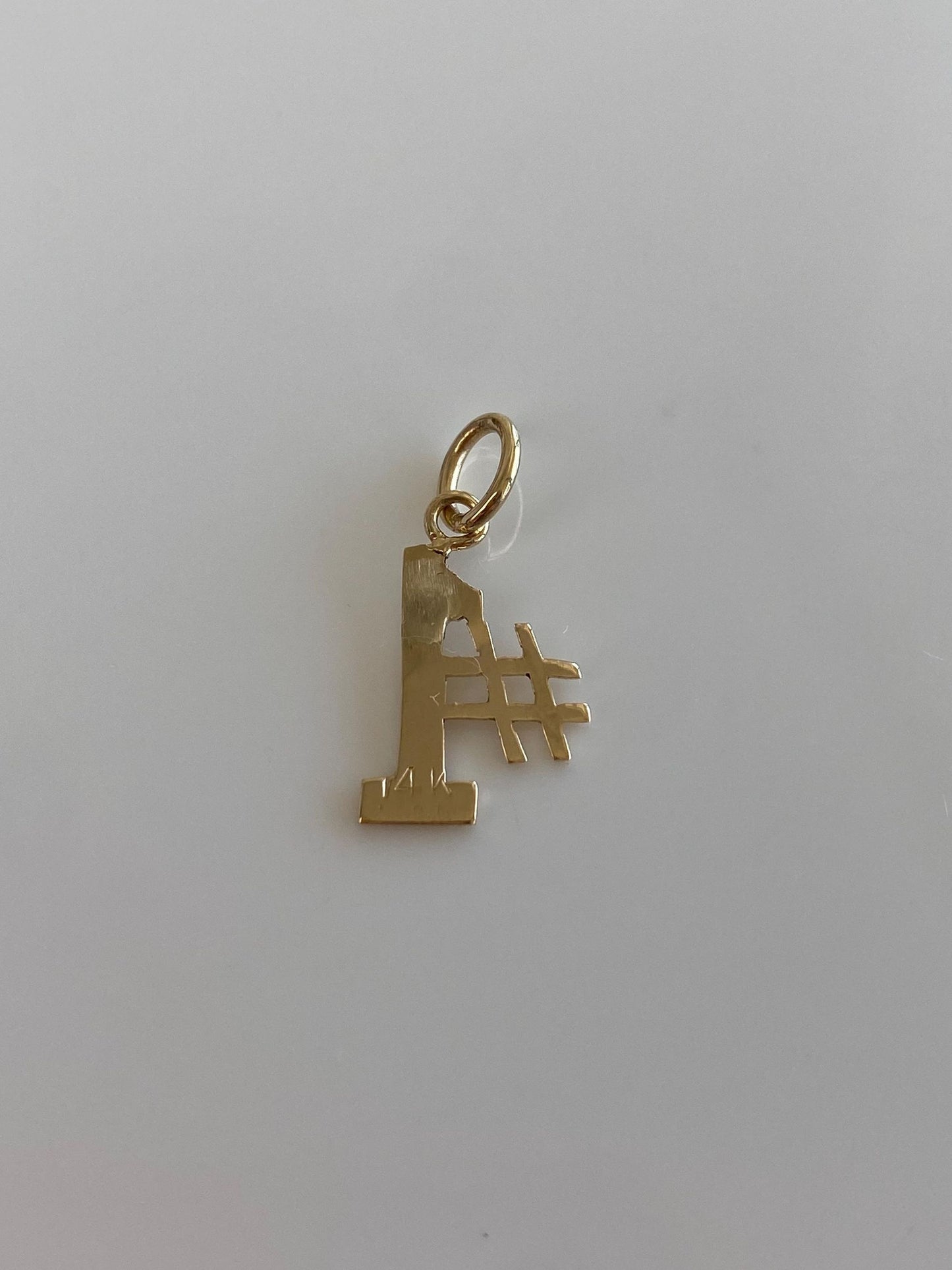 Vintage Solid 14k Yellow Gold #1 Charm