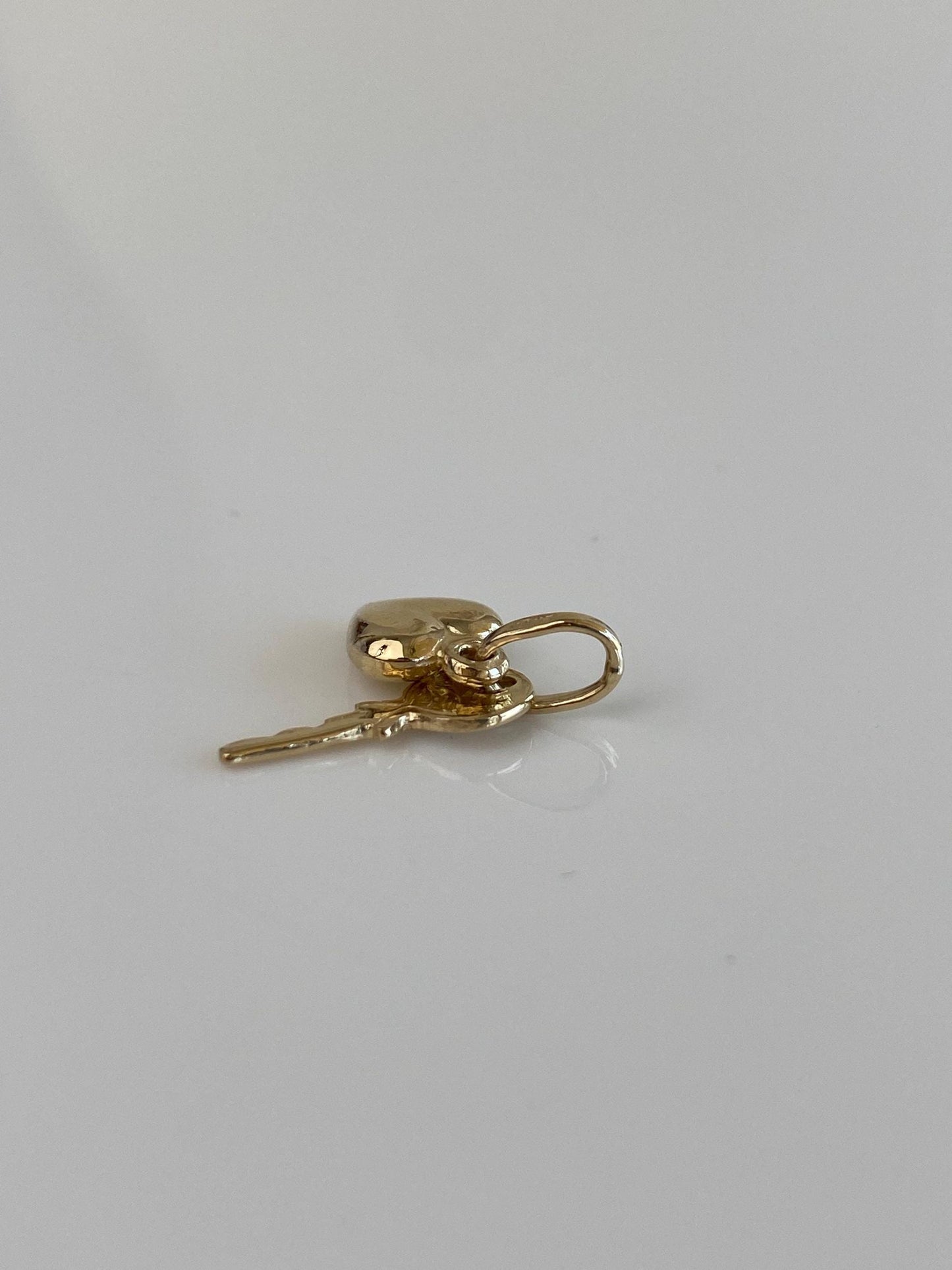 Vintage 14k Yellow Gold Key Heart Charm
