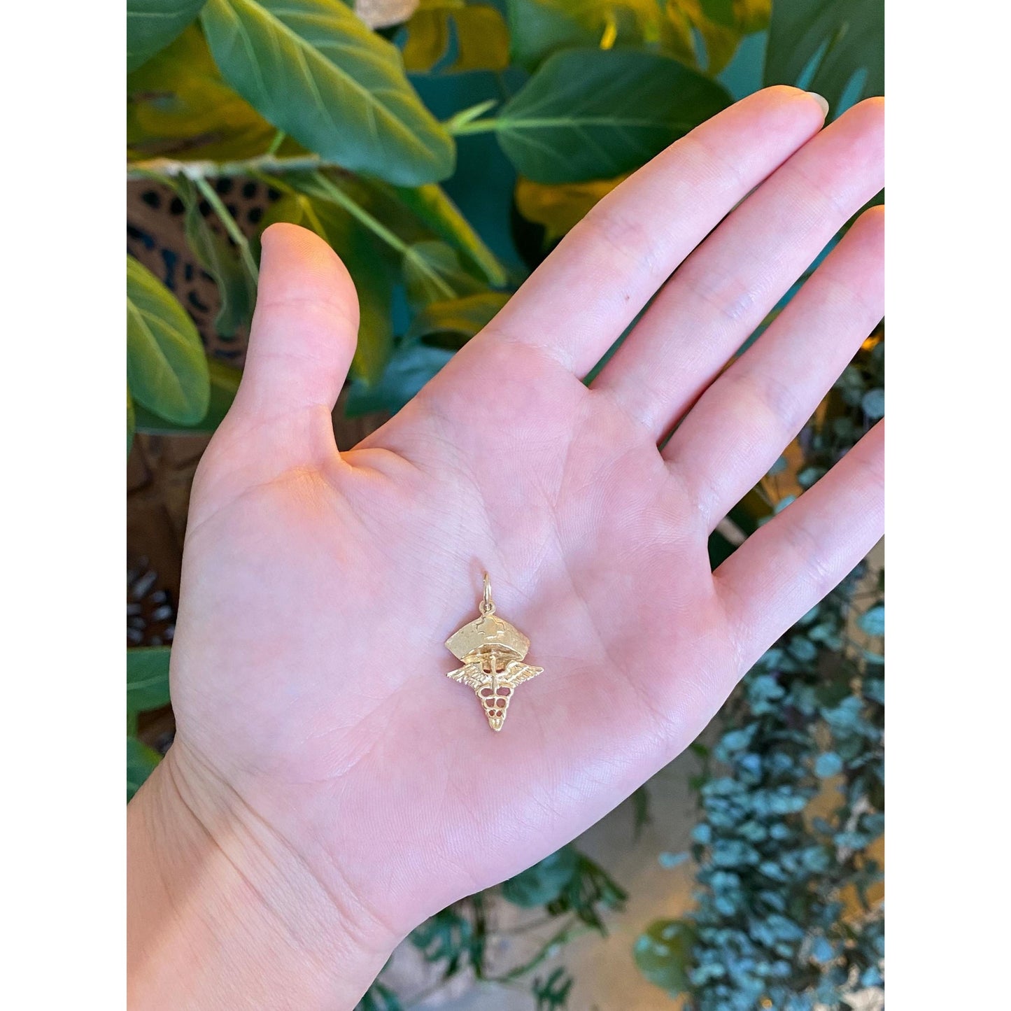 Vintage Solid 14k Yellow Gold Nurse Medical Charm
