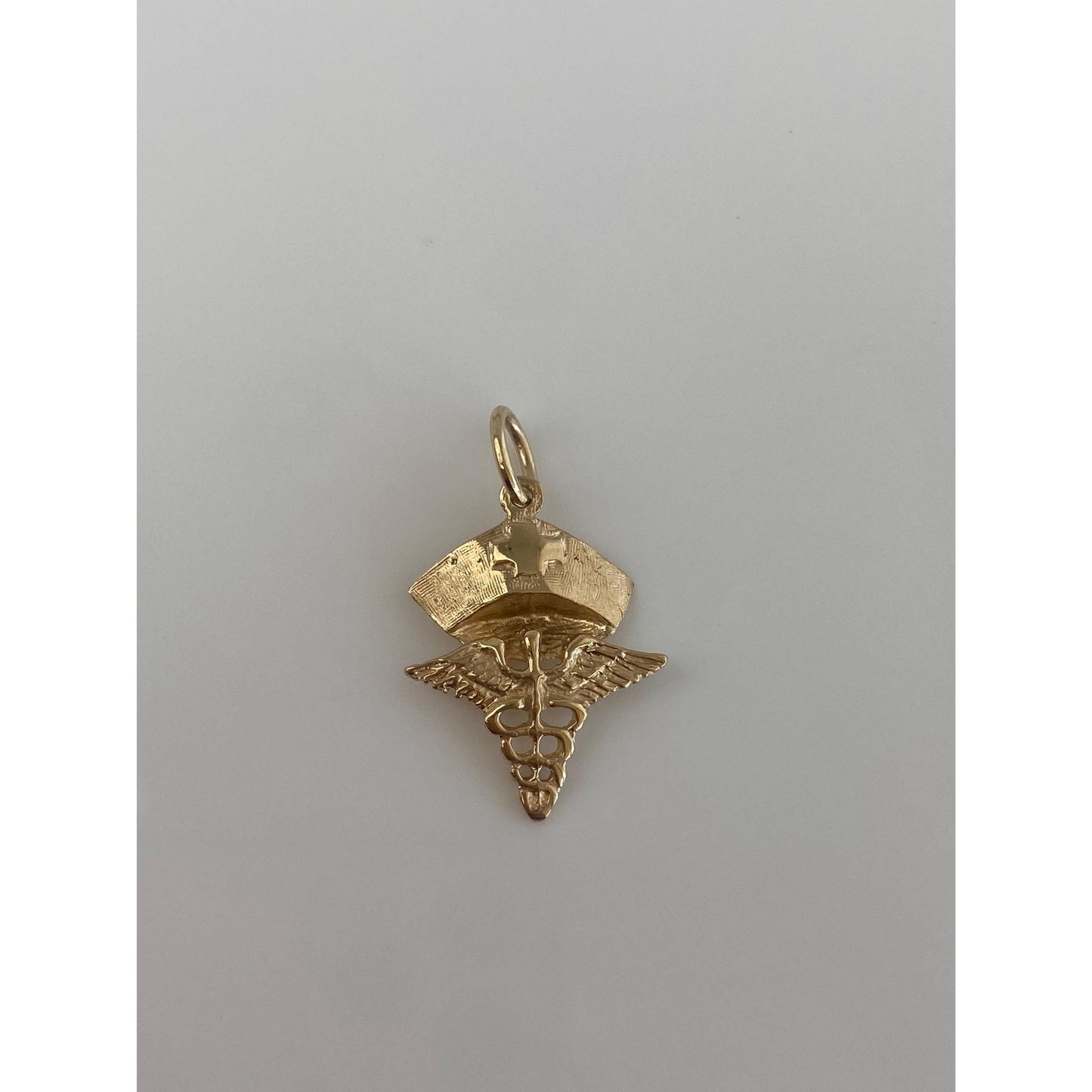 Vintage Solid 14k Yellow Gold Nurse Medical Charm