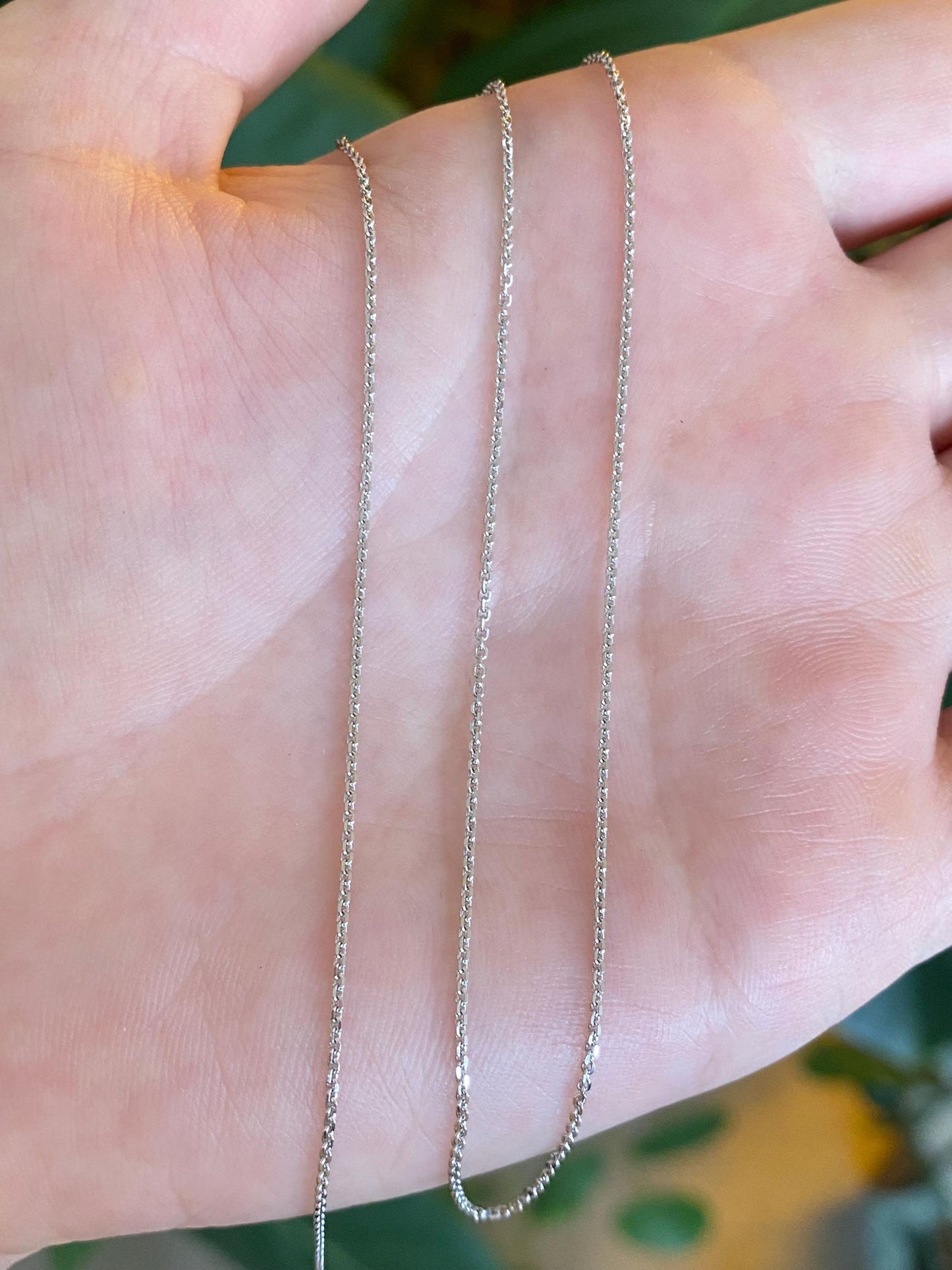 Vintage Solid 14k White Gold Tight Rolo Chain Necklace - 17.25 inches