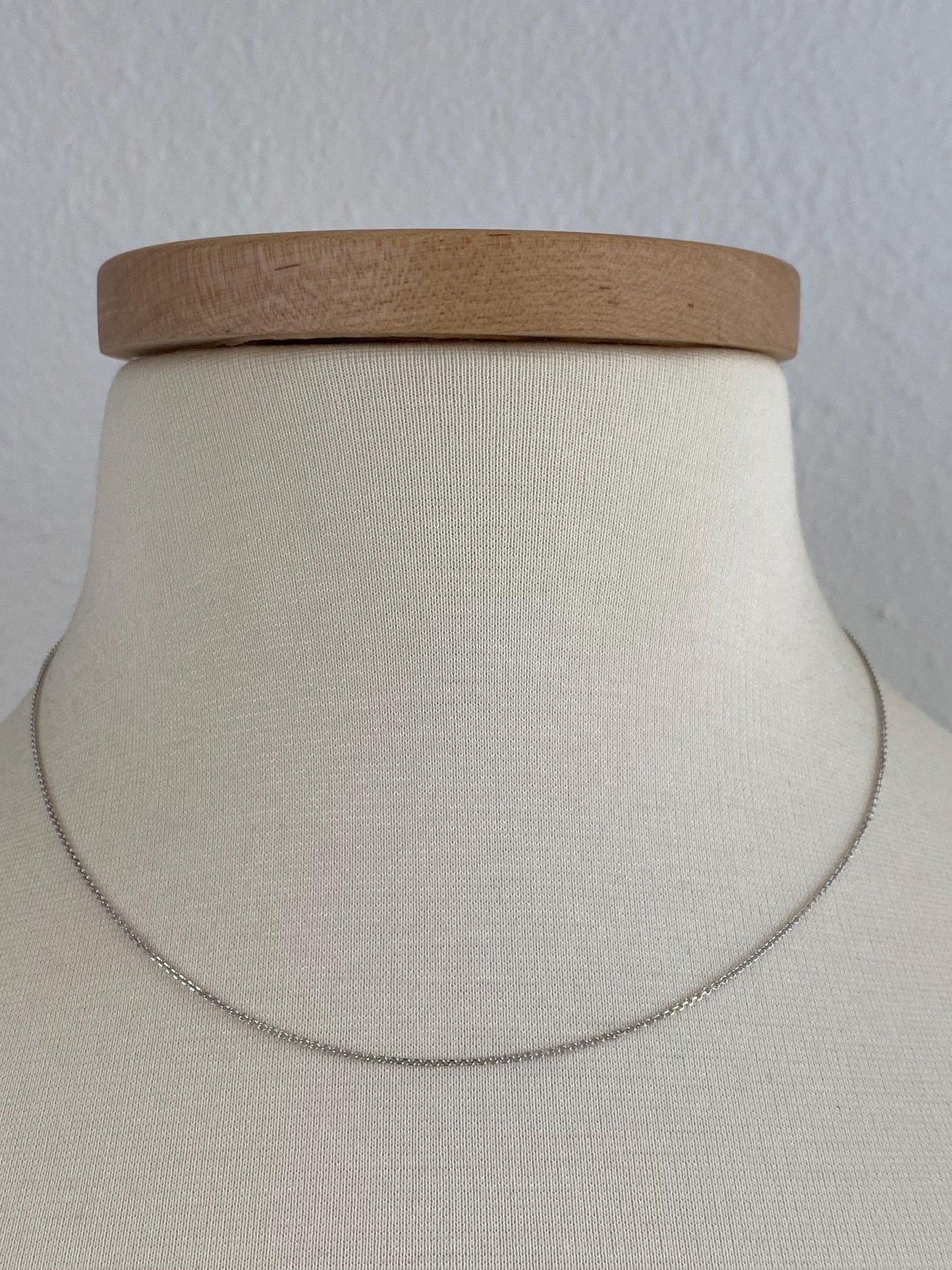 Vintage Solid 14k White Gold Tight Rolo Chain Necklace - 17.25 inches