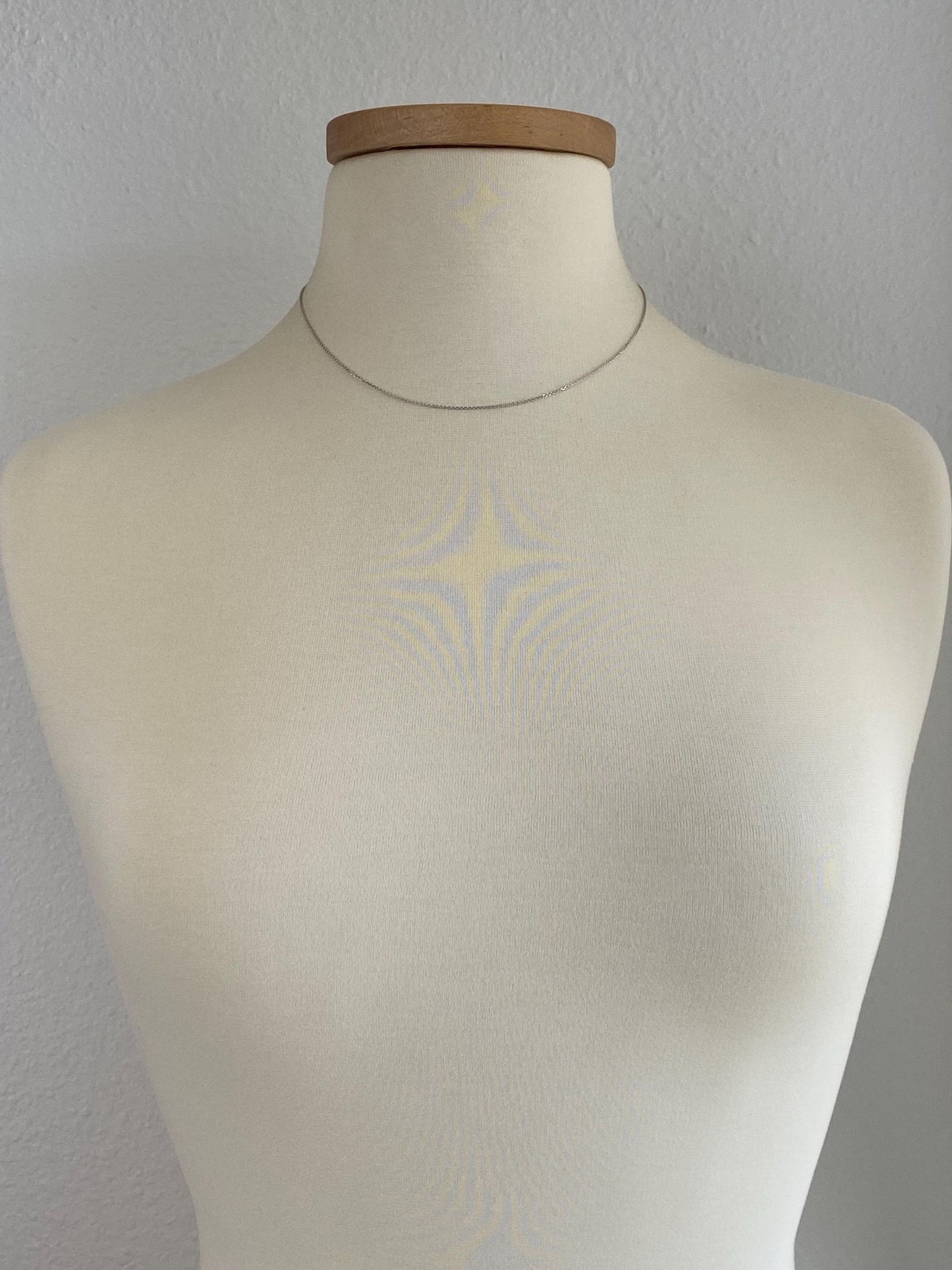 Vintage Solid 14k White Gold Tight Rolo Chain Necklace - 17.25 inches