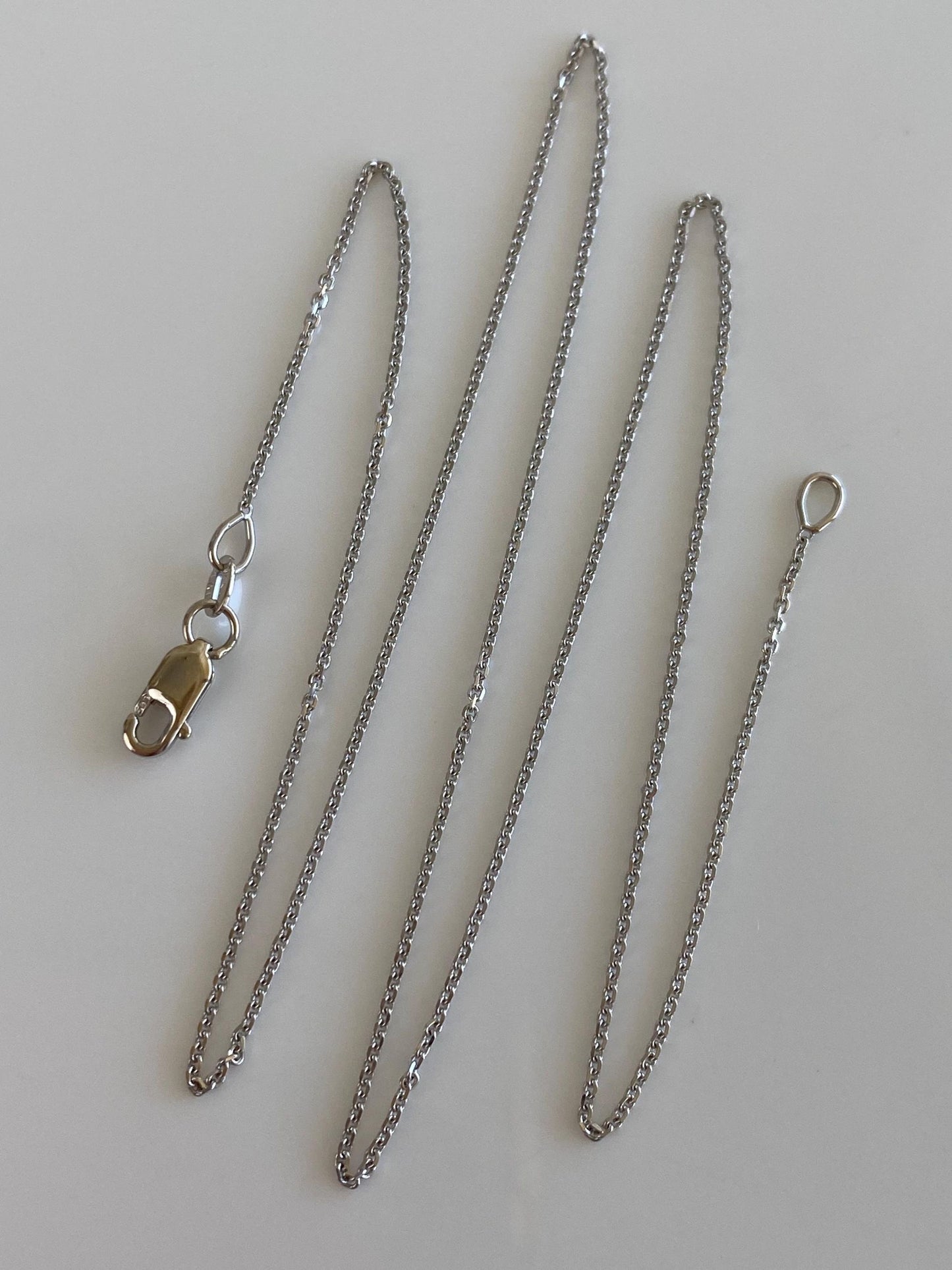 Vintage Solid 14k White Gold Tight Rolo Chain Necklace - 17.25 inches
