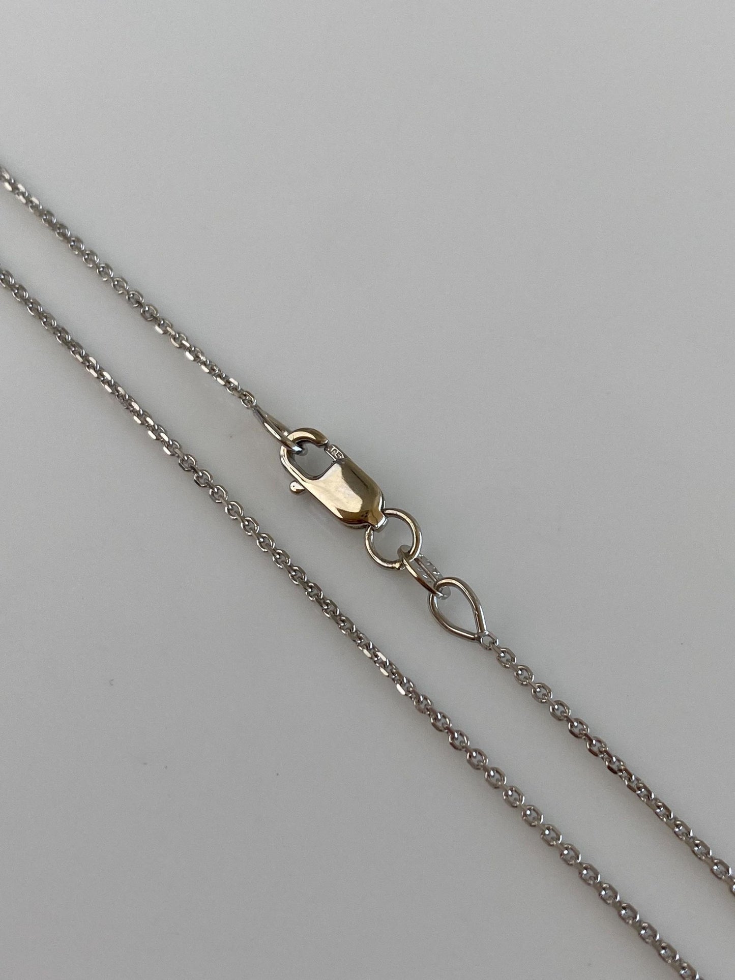 Vintage Solid 14k White Gold Tight Rolo Chain Necklace - 17.25 inches