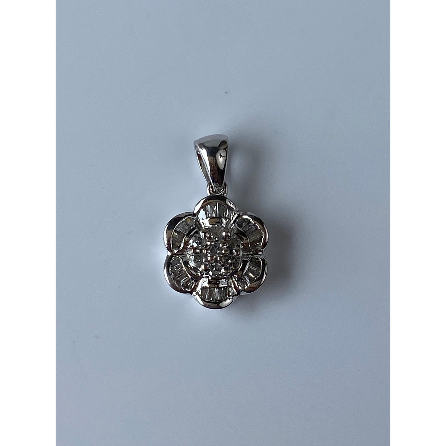 Vintage Solid 10k White Gold Diamond Charm