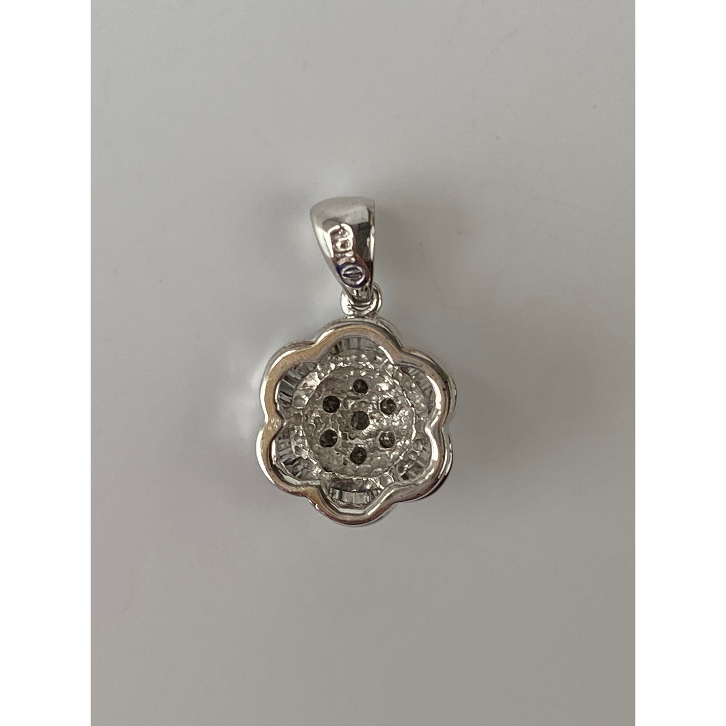 Vintage Solid 10k White Gold Diamond Charm