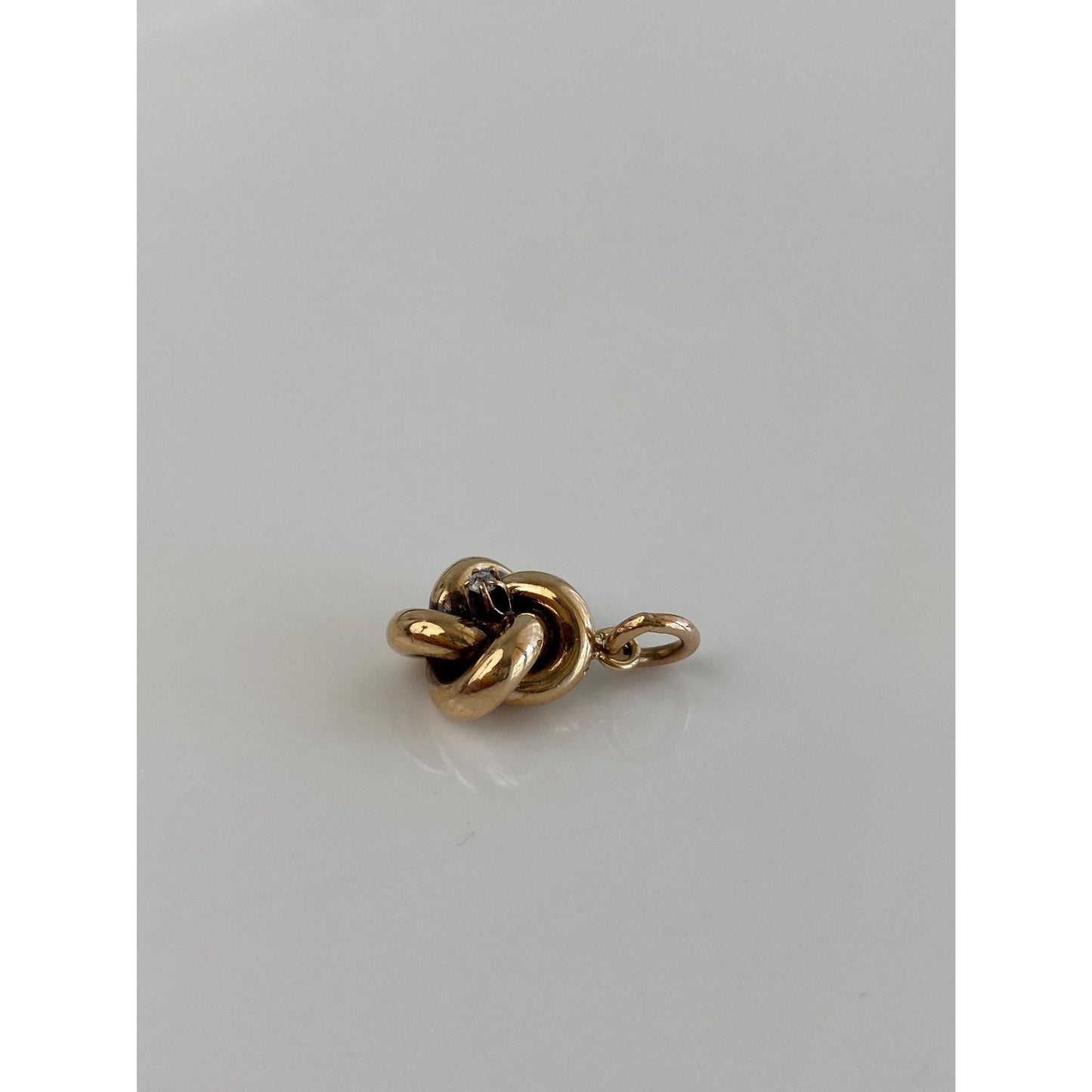 Vintage 10k Yellow Gold Diamond Knot Charm