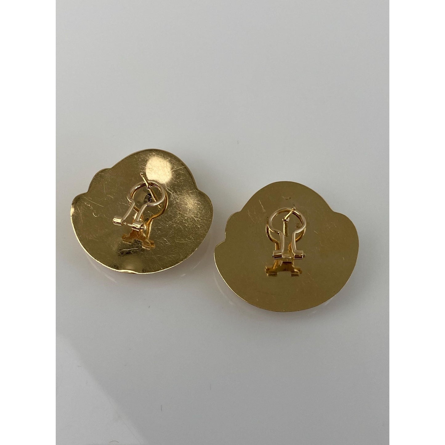 Vintage 14k Yellow Gold Large Spiral Domed Stud Earrings