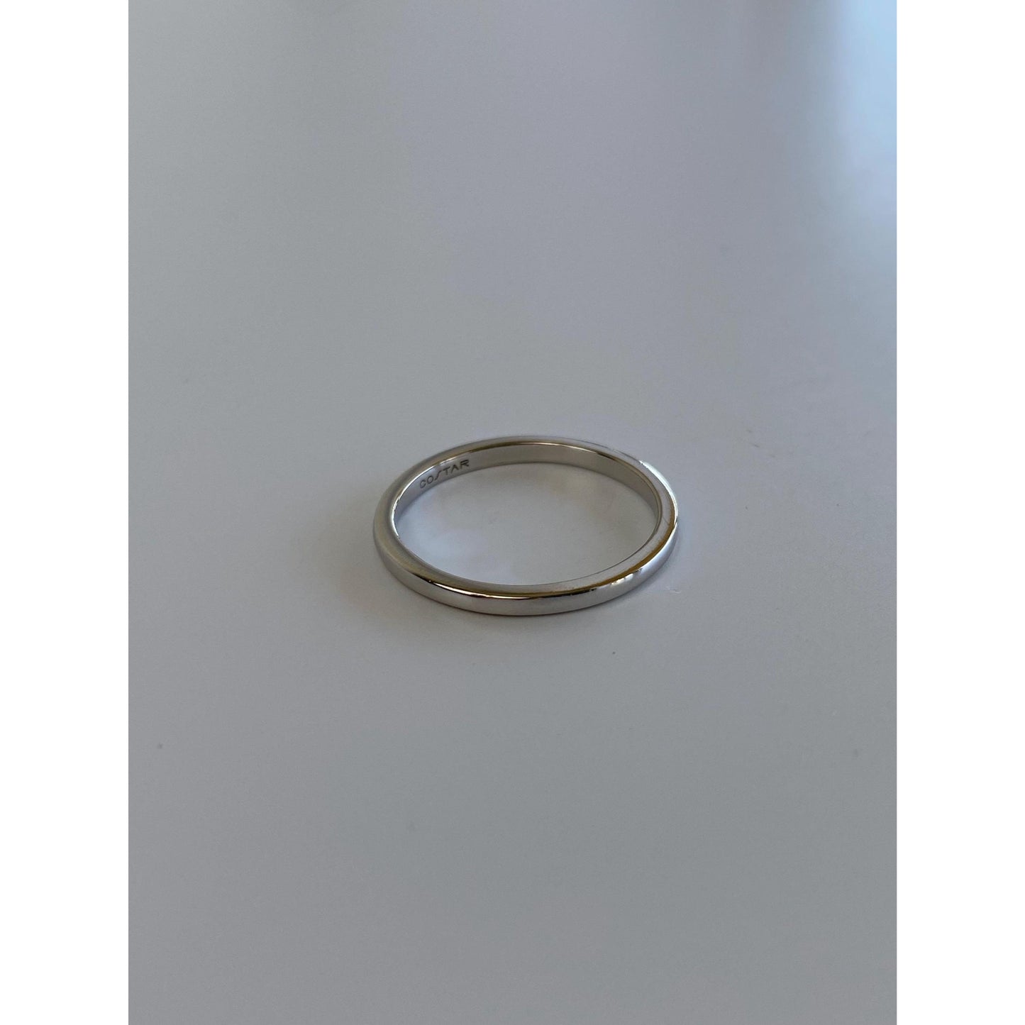 Vintage Solid 14k White Gold Slim Ring Band - Size 5.75