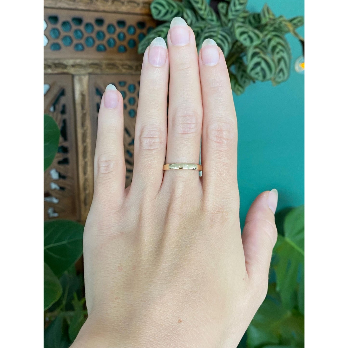 Vintage Solid 14k Yellow Gold Graduated Ring Band - Size 7.5