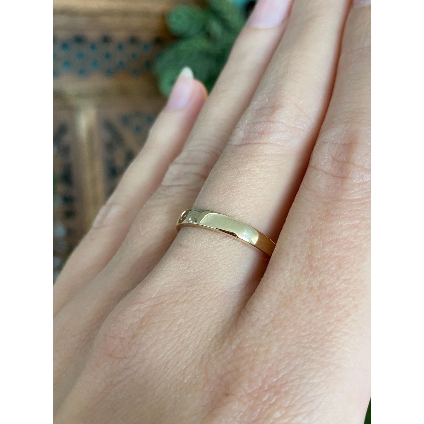 Vintage Solid 14k Yellow Gold Graduated Ring Band - Size 7.5