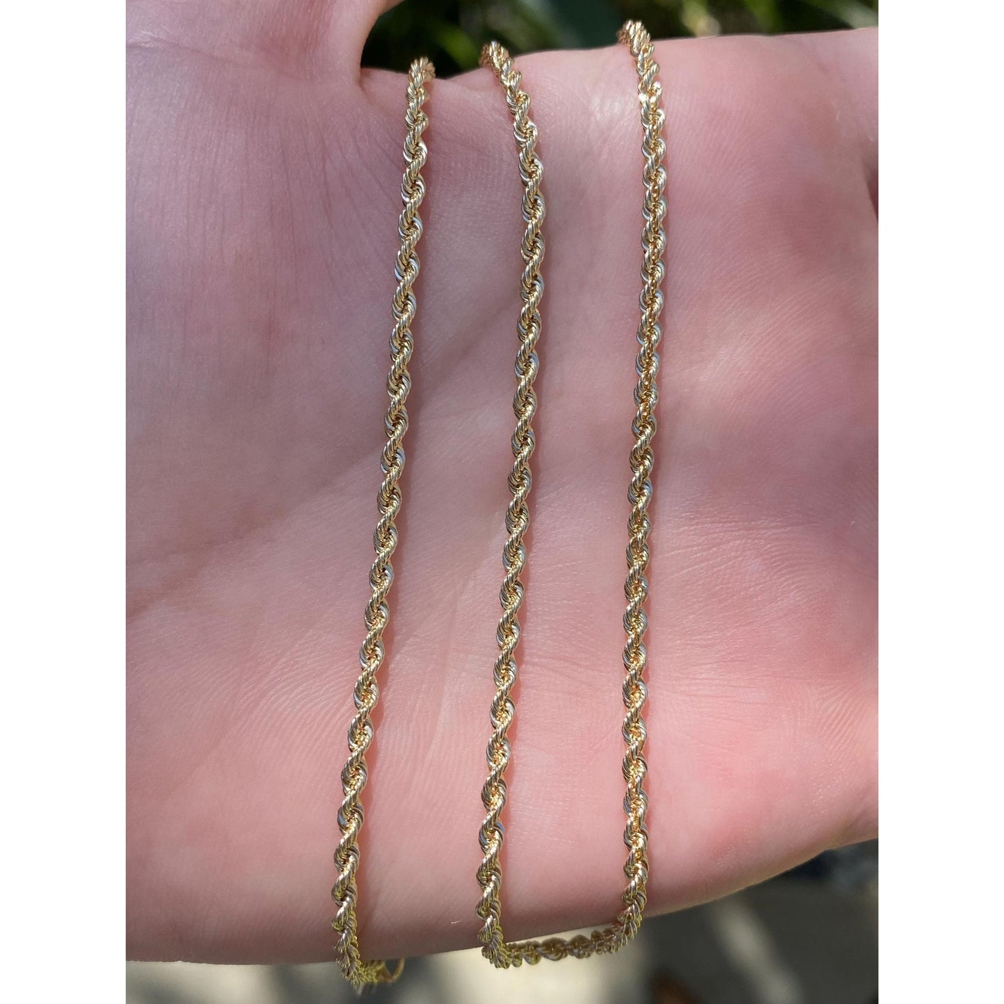 Vintage Solid 14k Yellow Gold Rope Chain Necklace - 18 inches