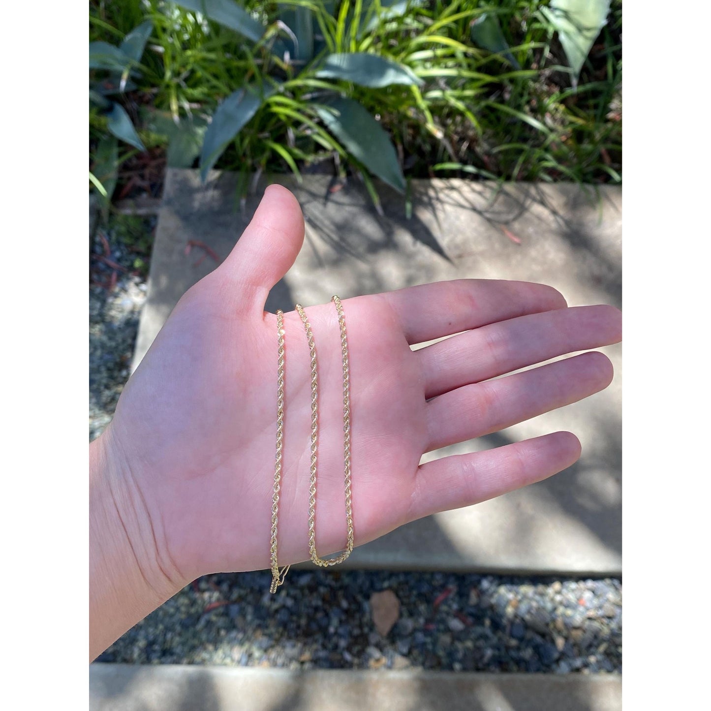 Vintage Solid 14k Yellow Gold Rope Chain Necklace - 18 inches