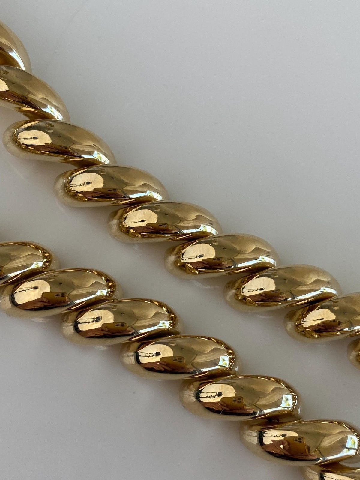 Vintage 14k Yellow Gold Chunky San Marco Link Necklace - 16.75 inches