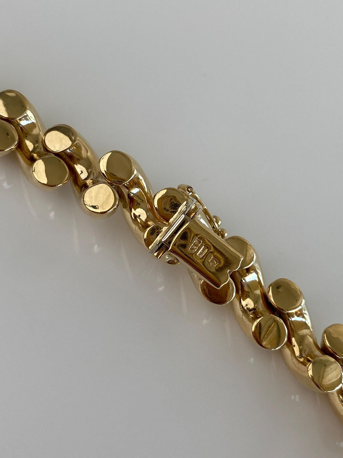Vintage 14k Yellow Gold Chunky San Marco Link Necklace - 16.75 inches