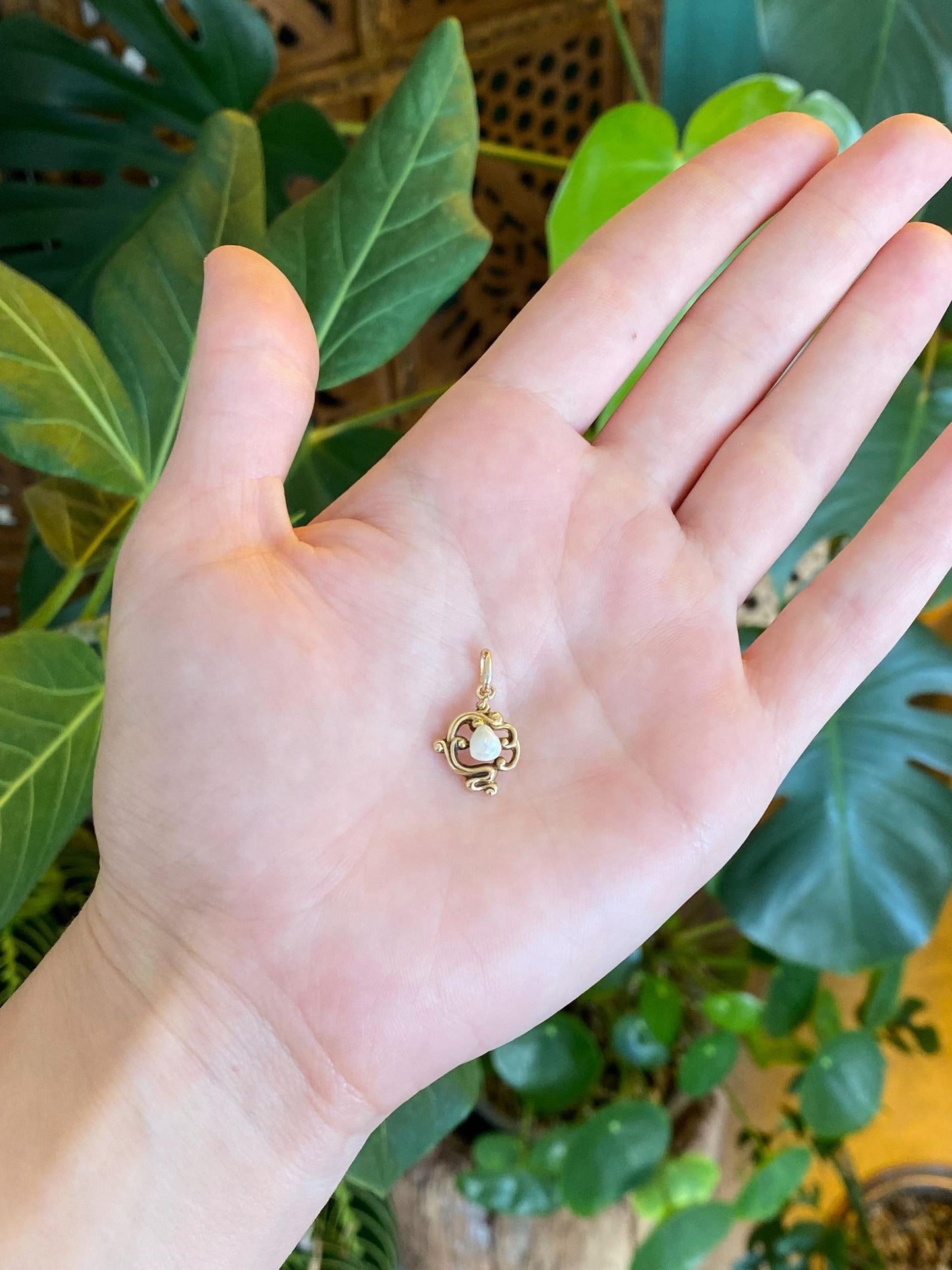 Vintage Solid 14k Yellow Gold Pearl Stick Pin Conversion Charm