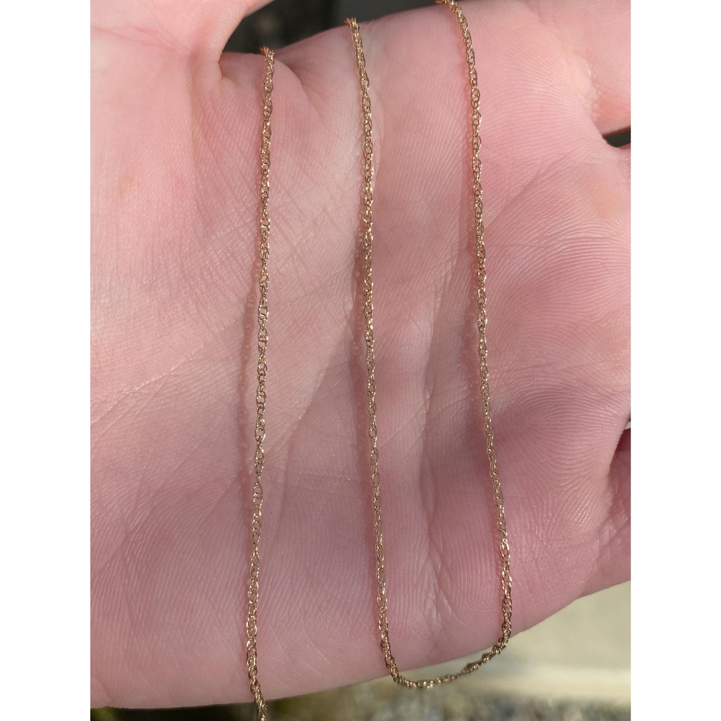Vintage Solid 14k Yellow Gold Dainty Chain Necklace - 18.5 inches