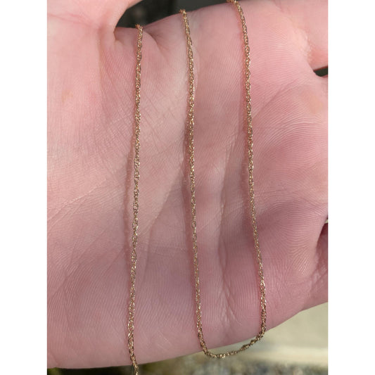 Vintage Solid 14k Yellow Gold Dainty Chain Necklace - 18.5 inches
