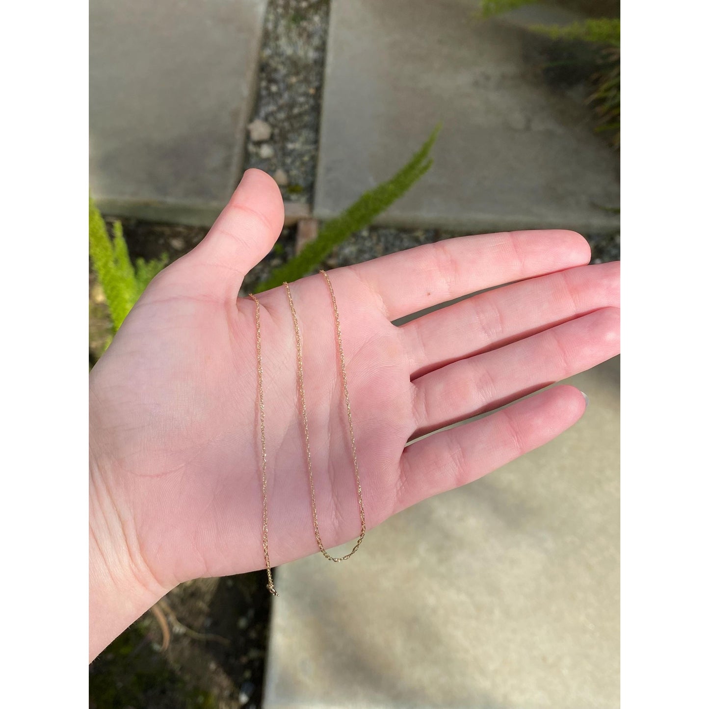 Vintage Solid 14k Yellow Gold Dainty Chain Necklace - 18.5 inches