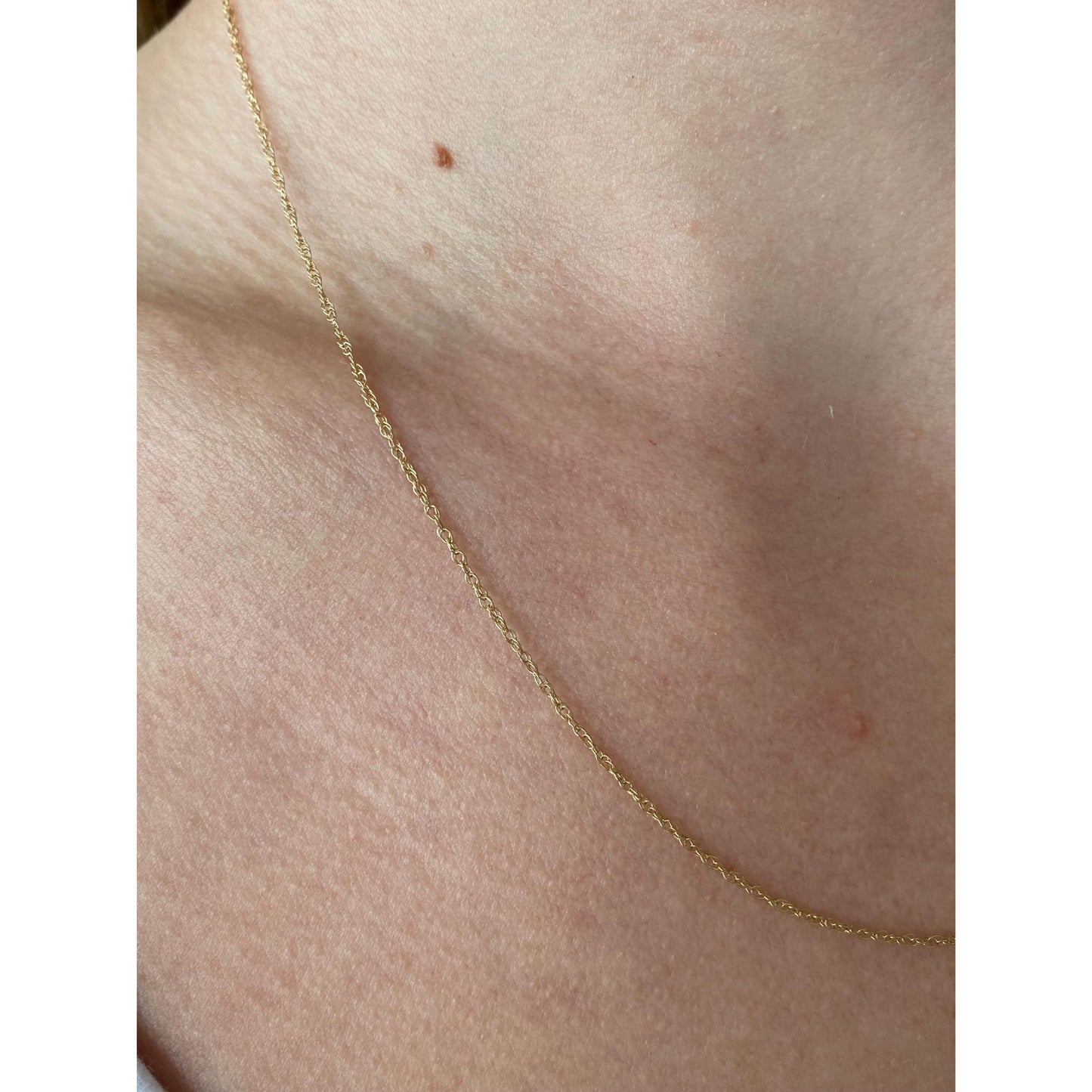 Vintage Solid 14k Yellow Gold Dainty Chain Necklace - 18.5 inches