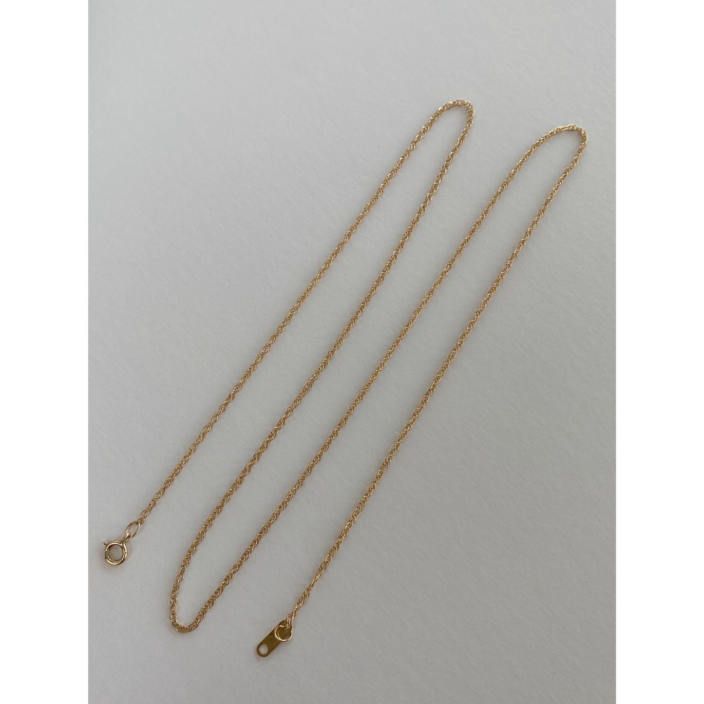 Vintage Solid 14k Yellow Gold Dainty Chain Necklace - 18.5 inches