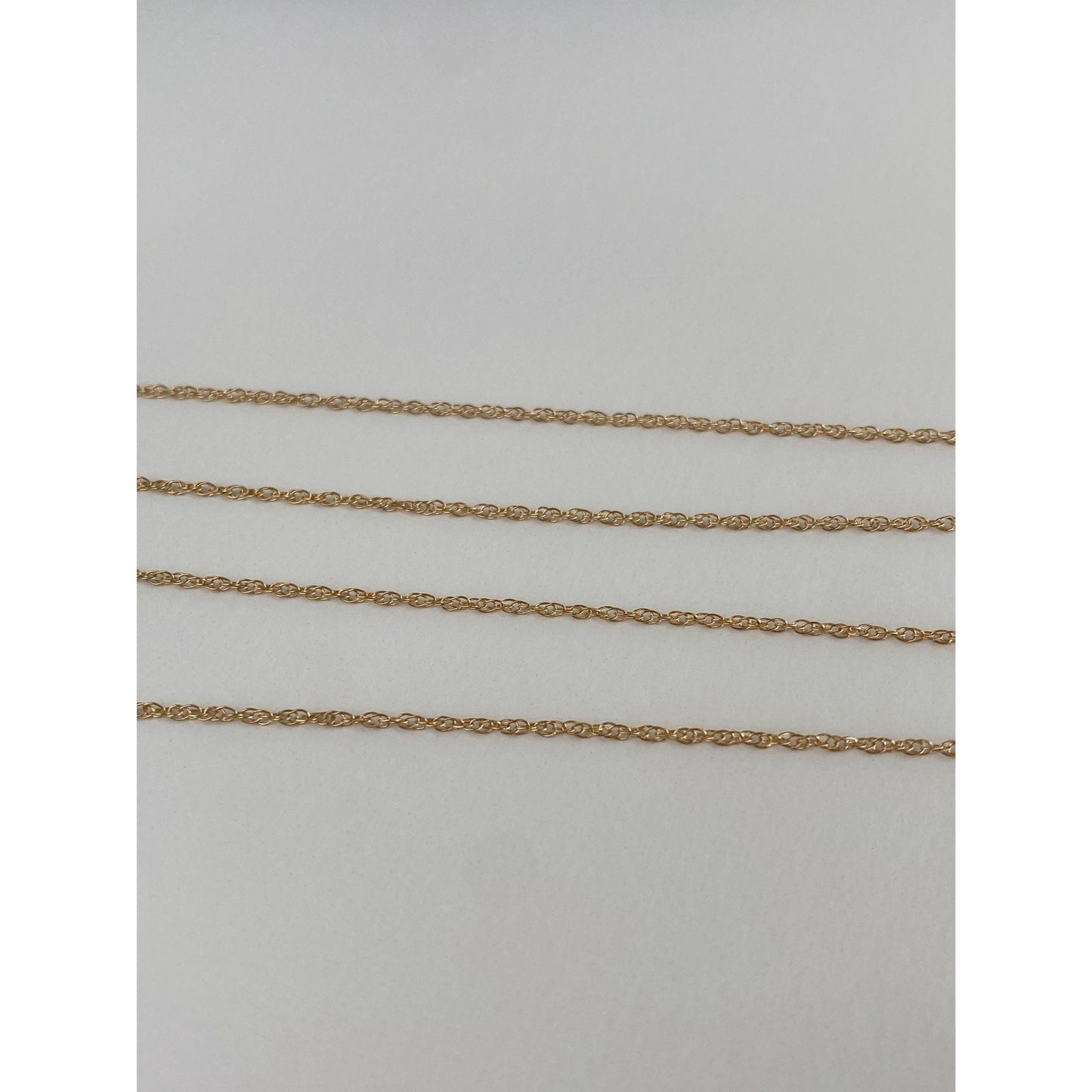 Vintage Solid 14k Yellow Gold Dainty Chain Necklace - 18.5 inches