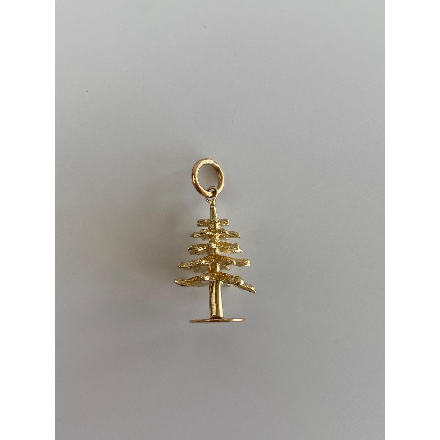 Vintage Solid 14k Yellow Gold Tree Charm