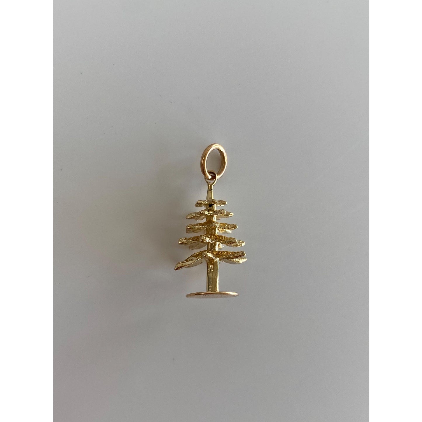 Vintage Solid 14k Yellow Gold Tree Charm