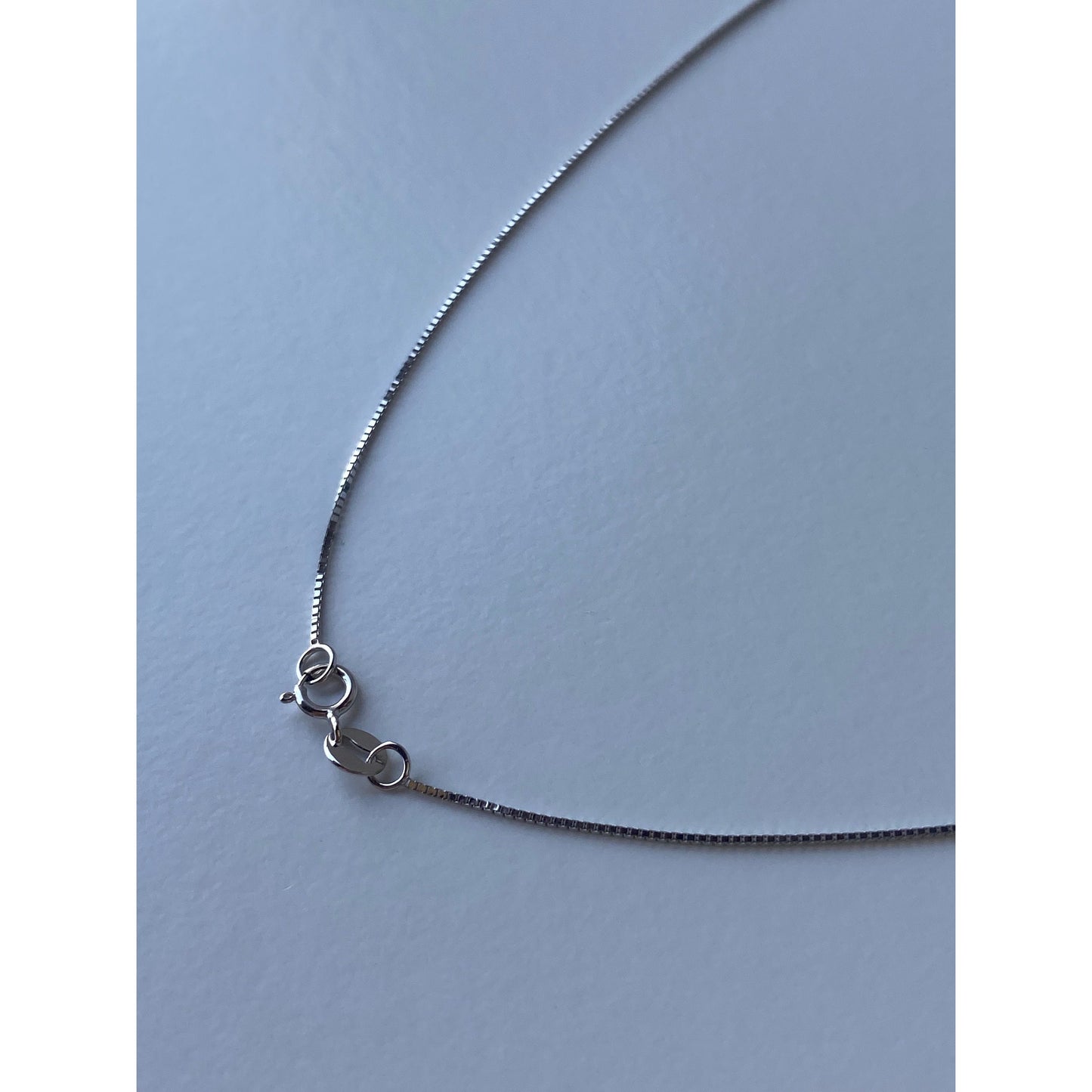 Solid 10k White Gold Box Chain Necklace - 24.5 inches